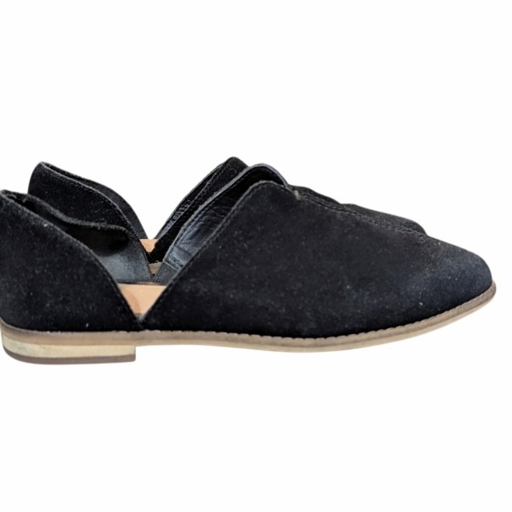 Frye and Co. Black Suede D'Orsay Flats Size 6.5
